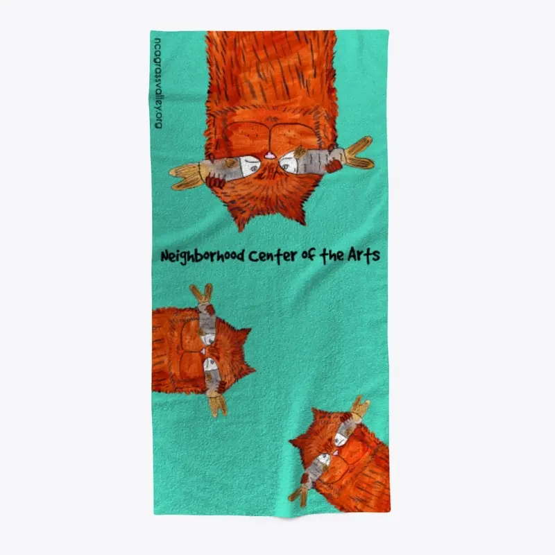 Katies Seefood Cat Beach Towel